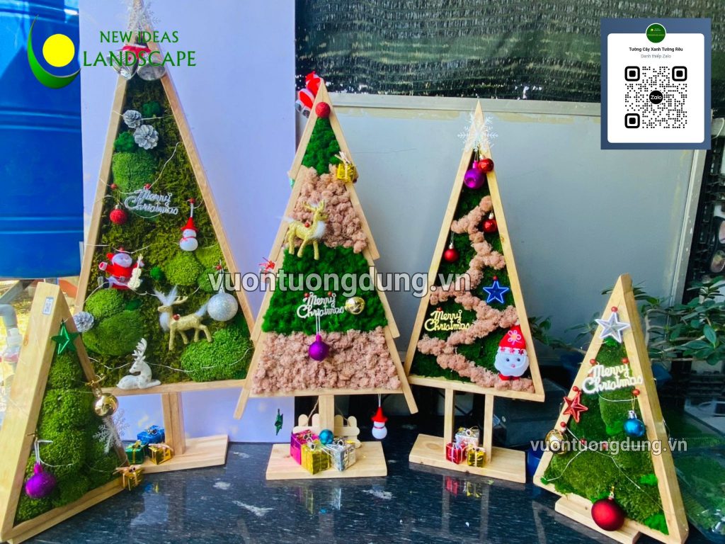 CÂY THÔNG NOEL- VÒNG NGUYÊN QUẾ BẰNG RÊU