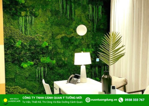 THIẾT KẾ TƯỜNG RÊU XANH NỘI THẤT